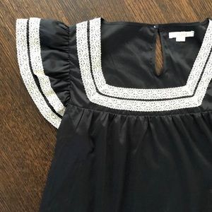 Black Spanish-style butterfly sleeve blouse